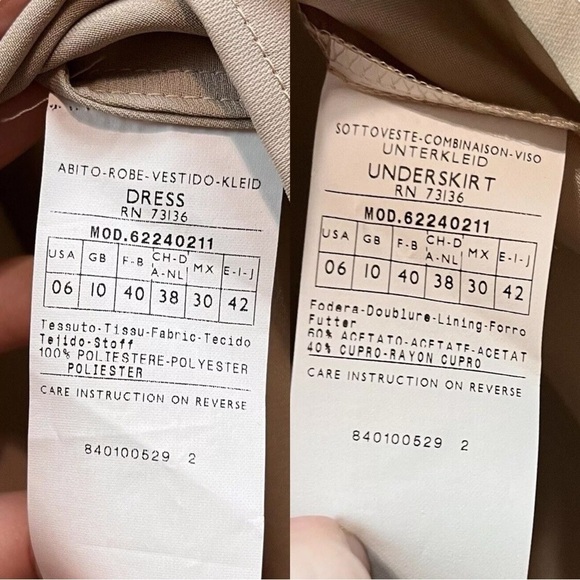 Max & Co Gray-Beige Buttoned 3/4 Tab Sleeve Shift Dress Career Casual Size 6 - Picture 10 of 11